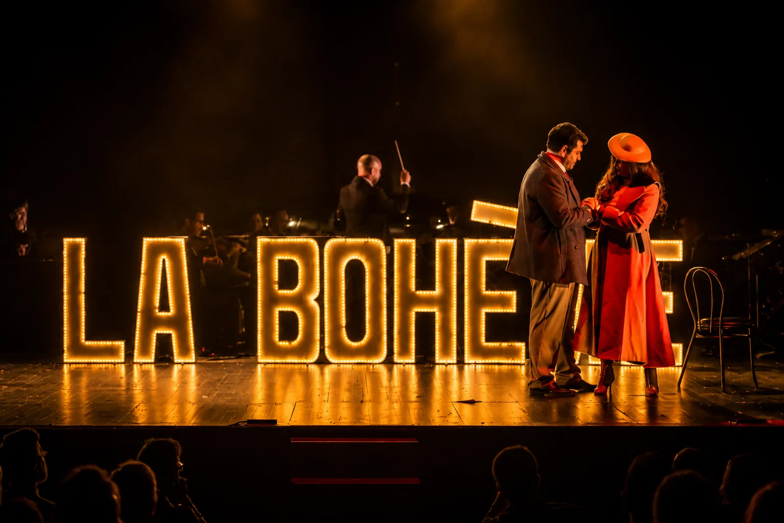 Escena de La Bohème, dirigida por Alberto Frías